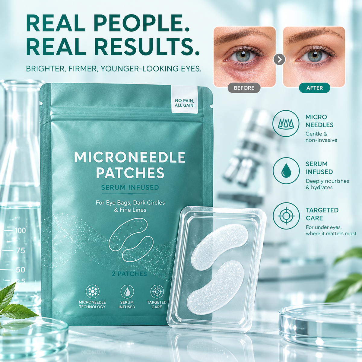 Dissolving Microneedle Eye Patches