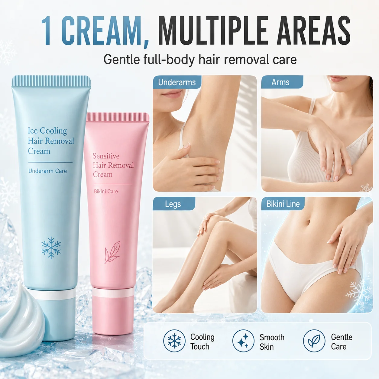 🥳 Hair Removal Cream – Enriched with Rose & Lavender Oil, Niacinamide Brightening – Inhibits Regrowth, Longer-Lasting Smoothness! 💖💨